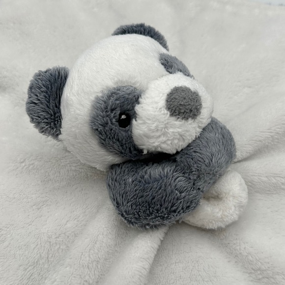Carter's Panda Bear Security Blanket Kids Unisex White Grey Plush Lovey 13x13 - Picture 5 of 8